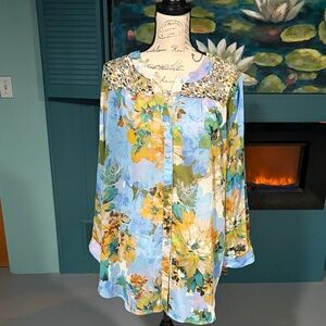 Fig and Flower Multicolor Blouse